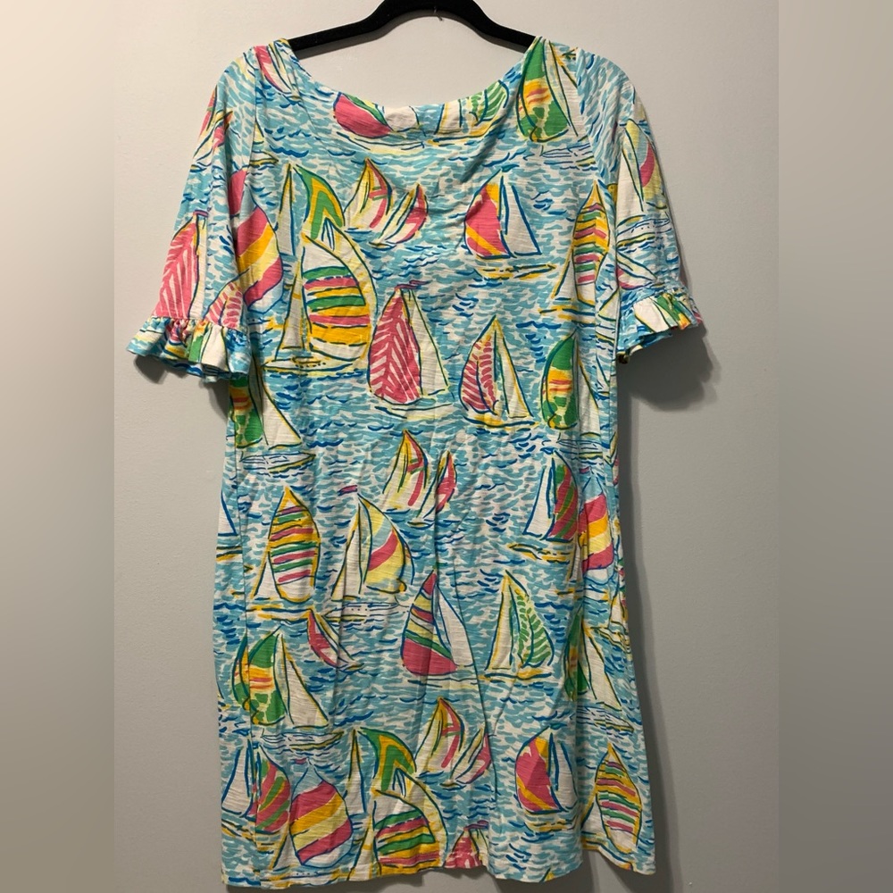 Lilly Pulitzer You Gotta Regatta sailboat knit dress size S Small
